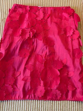 Vintage Sevier Skirts 3D Floral Appliqué Mini Skirt Pink Red Y2K